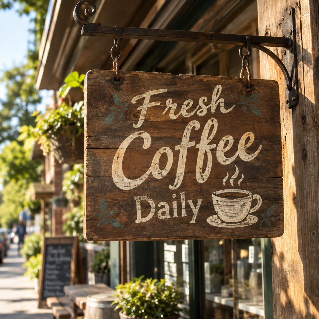 GPT Image 2.5 café sign text rendering test